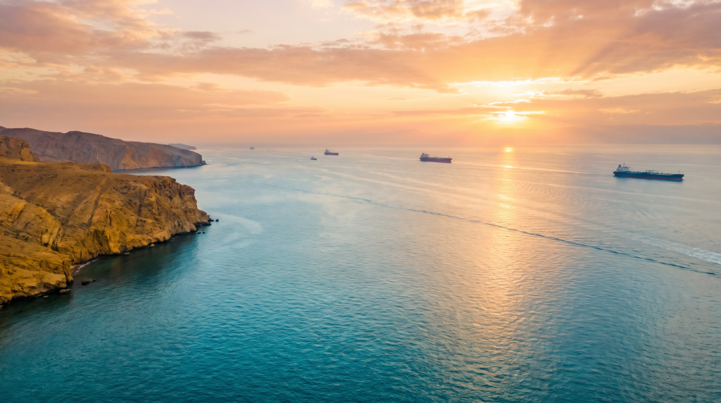 Strait of Hormuz aerial view